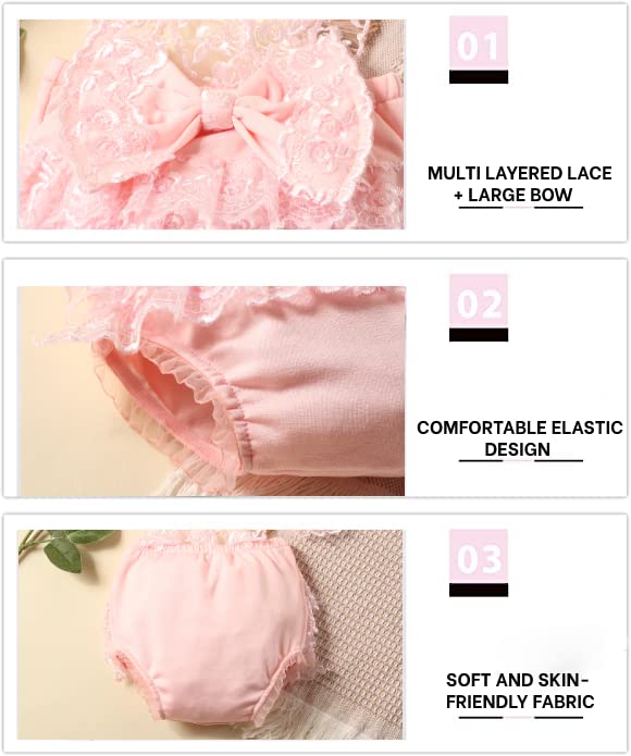 Newborn Photography Outfits Girl Newborn Photography Props Lace Romper Newborn Baby Photo Shoot Outfits Girls Photo Props YLSTEED (Strap Style - Pink)