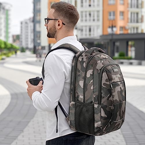 BIKROD Backpack for Men, Large School Backpacks for Teens Water Resistant Travel Back Pack with USB Charging Port, Business Anti Theft Durable Computer Bag Gifts Fits 17.3 Inch Laptop