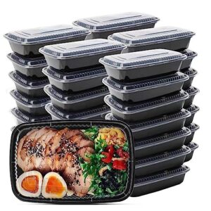 wuhuixoz meal prep container, 50 pack 32 oz food storage containers with lids, disposable bento box reusable plastic lunch box, bpa free take-out box microwave dishwasher freezer safe
