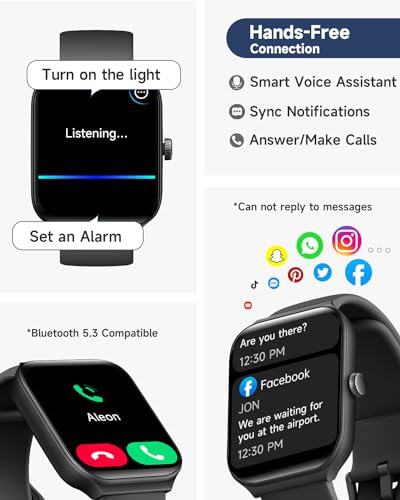 TOOBUR Smart Watch for Men Women Alexa Built-in, 1.95" Fitness Tracker with Answer/Make Calls, IP68 Waterproof/Heart Rate/Blood Oxygen/Sleep Tracker/100 Sports, Fitness Watch Compatible Android iOS