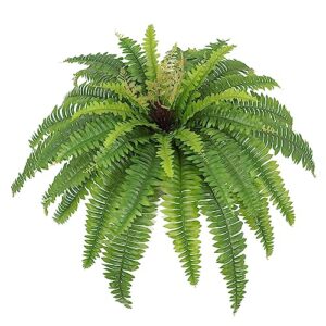galebeiren artificial ferns for outdoors & indoors, 40in large faux ferns 39 fronds fake boston fern plant for planter garden porch entrance home windowsill yards farmhouse decoraction (1 stem)
