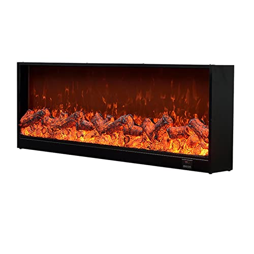 BNNP Home Decor Fireplace Electric Fireplace LED Fake Fire Flame 47" Recessed Fireplace Thin Insert, Wall Mounted and in Wall Easy Installation with Remote Control Country Style Electric Fireplace