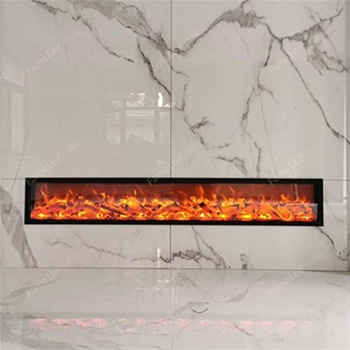 BNNP Home Decor Fireplace Electric Fireplace LED Fake Fire Flame 47" Recessed Fireplace Thin Insert, Wall Mounted and in Wall Easy Installation with Remote Control Country Style Electric Fireplace