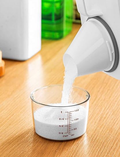 Generic Airtight Laundry Detergent Dispenser with Measuring Cup, Clear Laundry Powder Detergent Storage Box, Washing Powder Container Storage Bucket Plastic Detergent Box Laundry Room Organization,1100ML