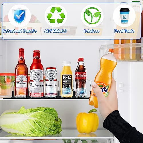 Drink Organizer For Fridge, Automatic Pusher Glide Refrigerator Drink Organizer Width Adjustable Beverage Soda Can Dispenser For 20cans Of 11.15/12/ 16/16.9oz For Pantry Kitchen