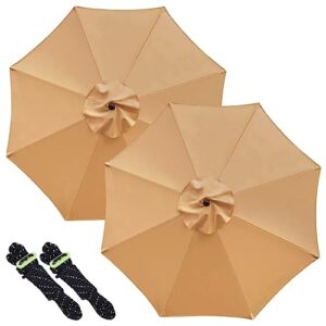 pyqth 2 sets patio umbrella replacement canopy replacement umbrella canopy for 9ft 8 ribs top cover for outdoor spaces including patios gardens backyards and decks (incloud 2 canopy and 2 rope)