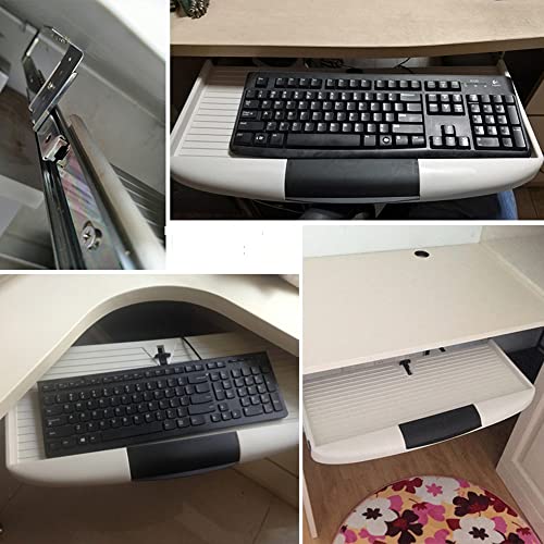 CRAVAR Keyboard Tray Under Desk 51×21cm Sliding Ergonomic Keyboard Shelf Pull Out Platform for Home Or Office Typing and Mouse Work