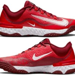 Nike Alpha Huarache Elite 4 Turf Men's Baseball Shoes, Size 12, Red/White