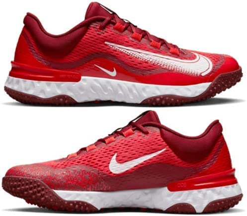 Nike Alpha Huarache Elite 4 Turf Men's Baseball Shoes, Size 12, Red/White