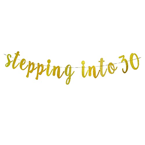 Stepping Into 30 Banner -30th Birthday Party Decorations, Women Thirty Years Old Birthday/Anniversary Party Supplies