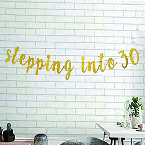 Stepping Into 30 Banner -30th Birthday Party Decorations, Women Thirty Years Old Birthday/Anniversary Party Supplies