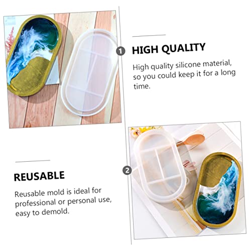 COHEALI 2pcs Pallet Mold Round Decorative Tray Agate Coaster Silicone Tray Silicone Molds for Resin Epoxy Resin Molds Silicone Tray Molds for Epoxy Resin Silicone DIY Tools DIY Accessory