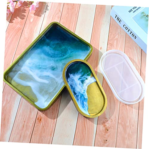 COHEALI 2pcs Pallet Mold Round Decorative Tray Agate Coaster Silicone Tray Silicone Molds for Resin Epoxy Resin Molds Silicone Tray Molds for Epoxy Resin Silicone DIY Tools DIY Accessory