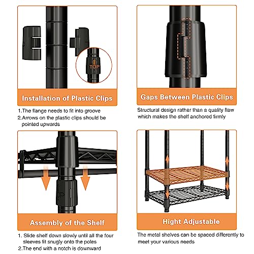 Tophorse T1 Heavy Duty Rolling Clothes Rack, Double Rods Clothing Rack for Hanging Clothes, Adjustable Metal Wire Garment Rack with Lockable Wheels & Side Hooks, Portable Closet Wardrobe Storage.