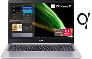 acer aspire 5 a515 15.6" fhd ips premium business laptop, amd 4-core ryzen 7 3700u upto 4.0ghz, 40gb ram, 1tb pcie ssd, backlit keyboard, fingerprint, windows 11 pro + hdmi cable, silver