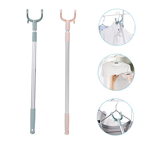 VOSAREA 2pcs Ceiling Hook Heavy Duty Clothes Hanger Rack Outdoor Hanging Hooks Clothes Reaching Rod Cloths Lines for Outside Clothes Reaching Rods Clothes Reach Pole Closet Pole Outrigger