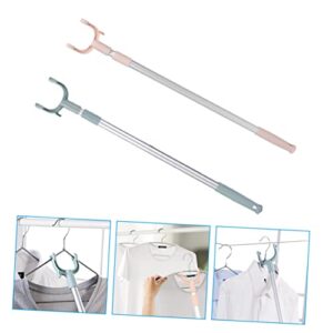 VOSAREA 2pcs Ceiling Hook Heavy Duty Clothes Hanger Rack Outdoor Hanging Hooks Clothes Reaching Rod Cloths Lines for Outside Clothes Reaching Rods Clothes Reach Pole Closet Pole Outrigger