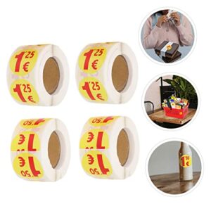 Cabilock 4 Rolls Price Tag Sticker Adhesive Stickers Digital Sign Red Tags Supermarket Stickers Self Adhesive Label Stickers Marker Stickers Advertisement Tags Commodity Price Mark Film