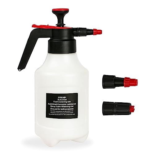 Foam Sprayer Hand Sprayer Pump Sprayer Pressure Spray Bottle,0.5Gal/2L,Spray Foam+Watering can,Dual Interface Free Conversion,Suit for Car Washing,Garden Watering,Home Cleaning,Spraying Weeds