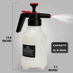 Foam Sprayer Hand Sprayer Pump Sprayer Pressure Spray Bottle,0.5Gal/2L,Spray Foam+Watering can,Dual Interface Free Conversion,Suit for Car Washing,Garden Watering,Home Cleaning,Spraying Weeds