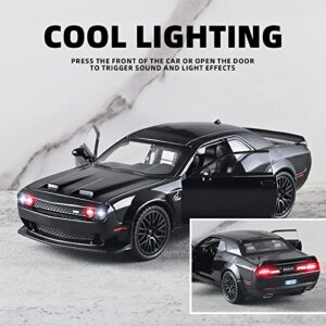 OANMYJJO Toy Cars for Kids 1/32 Dodge Challenger Hellcat Die Cast Metal Toy Cars,Pull Back Hellcat CarWith Light and Music Hellcat Toy Car Collectible Model Cars,for Boys Age 3 + Year Old