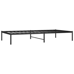 vidaXL Single Bed - Industrial Style - Robust Metal Bed Frame with Metal Slats and Center Legs - Black, Steel, with Extra Underneath Space