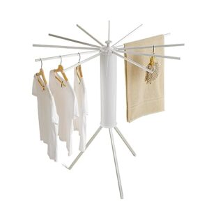 joom tripod clothes drying rack, garment rack portable and foldable space saving laundry drying rack - drying rack clothing floor folding balcony bedroom household aluminum