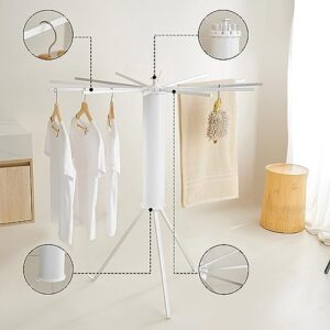 JOOM Tripod Clothes Drying Rack, Garment Rack Portable and Foldable Space Saving Laundry Drying Rack - Drying Rack Clothing Floor Folding Balcony Bedroom Household Aluminum