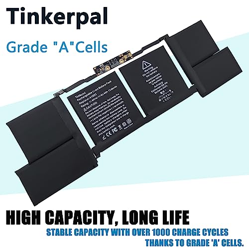 Tinkerpal A1953 Laptop Battery Compatible with MacBook Pro 15 Inch A1990 (Mid 2018 2019) EMC 3215 3359 11.4V 83.6WH 6 Cell