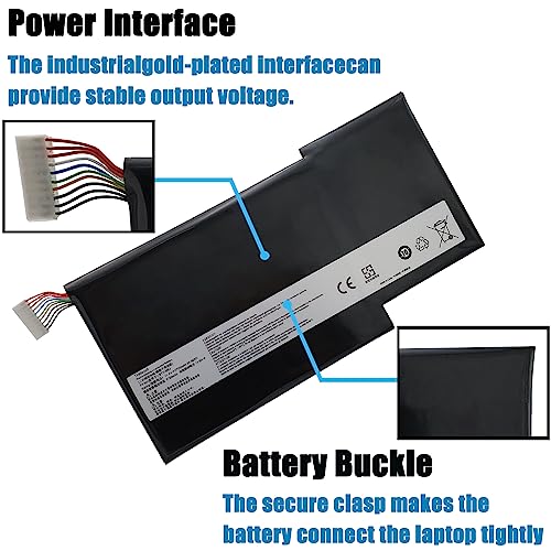 Tinkerpal BTY-M6J Laptop Battery Compatible with MSI GS63 7RE-009CN 018CN GS63VR 6RF-016CN 095CN 7RF-239CN 7RE-004CN GS73VR 258CN GS73 6RF-013CN 7RF-284CN Series BTY-U6J 64.98WH 11.4V