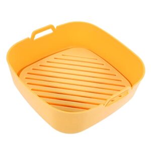 showeroro air fryer silicone air fryer oven air fryer pad para air fryer air fryer cooking pot air fryer pan baking mat yellow to rotate household silica gel round cake pans oven air fryer