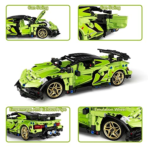 Remote & APP Controlled Robot/Car STEM Building Kit for Kids, 2in1 STEM Building Toys, 461 Pcs Educational Building Blocks for Kids Science Learning, Remote Control Car Toy Set for Boys Girls (Green)