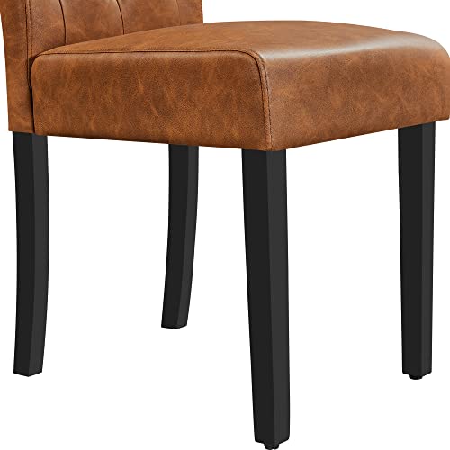 Yaheetech Dining Chairs High Back Dining Room Chairs Parsons Chair Kitchen Chairs Set of 2 Dining Chairs Side Chairs for Home Kitchen Living Room, Retro Brown