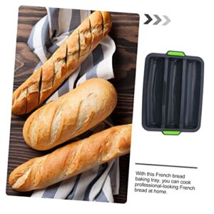 SOLUSTRE 2pcs Bread Mold French Bread Loaf Silicone Bakeware Nonstick Bakeware Silicone Baguettes Toast Baking Pans Oven Bread Bakeware Non-stick French Bread Mold 3 Wave Bread Mold Cake