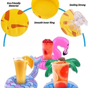 CPTC Floating Drink Cup Holder for Pool,10 Pack Inflatable Drink Holder Drink Floats Drink floaties for Swimming Pool Party