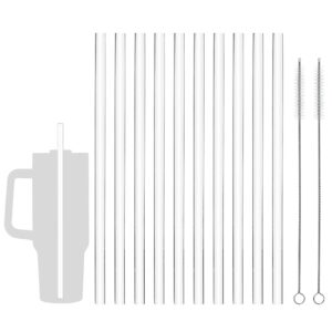 replacement straw for stanley 40 oz 30 oz cup tumbler, 10 pack reusable straws with cleaning brush for stanley adventure travel tumbler, plastic clear straw for stanley accessories
