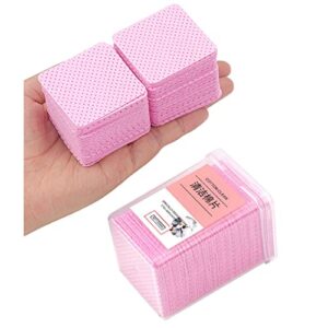 200Pcs Cleaning Cotton Pads Lint Free Non-Woven Cleanser Makeup Tool Eyelash Extension & Nail Polish Remover Wipes Nail Art Gel Polish Remover Cotton pad Nail Wipe