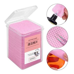 200Pcs Cleaning Cotton Pads Lint Free Non-Woven Cleanser Makeup Tool Eyelash Extension & Nail Polish Remover Wipes Nail Art Gel Polish Remover Cotton pad Nail Wipe