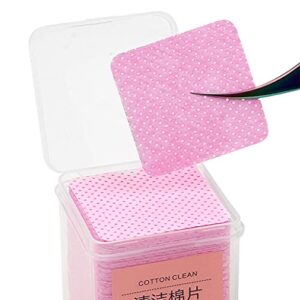 200Pcs Cleaning Cotton Pads Lint Free Non-Woven Cleanser Makeup Tool Eyelash Extension & Nail Polish Remover Wipes Nail Art Gel Polish Remover Cotton pad Nail Wipe