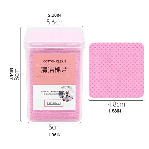 200Pcs Cleaning Cotton Pads Lint Free Non-Woven Cleanser Makeup Tool Eyelash Extension & Nail Polish Remover Wipes Nail Art Gel Polish Remover Cotton pad Nail Wipe