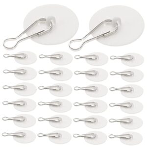 cabilock 50 sets ceiling hook outdoor hooks for hanging wall mounted hooks heavy duty clothes hanger ceiling hanging hooks sticky hooks clear hooks self adhesive white disc poster pole