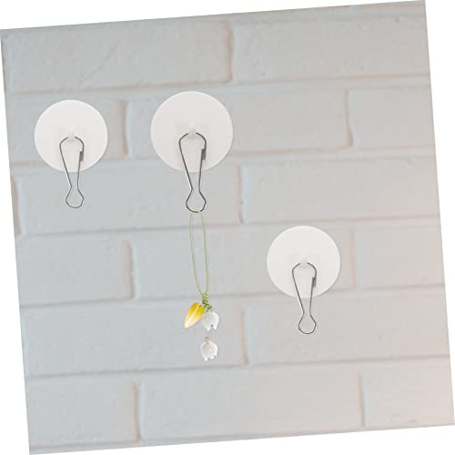 Cabilock 50 Sets Ceiling Hook Outdoor Hooks for Hanging Wall Mounted Hooks Heavy Duty Clothes Hanger Ceiling Hanging Hooks Sticky Hooks Clear Hooks Self Adhesive White Disc Poster Pole