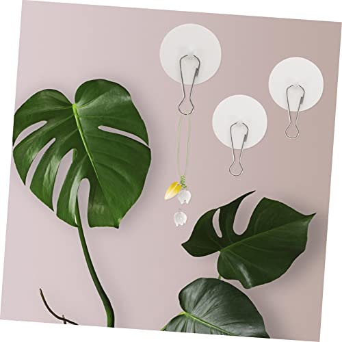 Cabilock 50 Sets Ceiling Hook Outdoor Hooks for Hanging Wall Mounted Hooks Heavy Duty Clothes Hanger Ceiling Hanging Hooks Sticky Hooks Clear Hooks Self Adhesive White Disc Poster Pole
