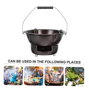 Cabilock 1 Set Charcoal Stove Portable Burner Camping Oven Portable Cooking Stove Stainless Steel Charcoal Grill Indoor Stove Korean Bbq Grill Indoor Outdoor Barbecue Stove Heating Stove