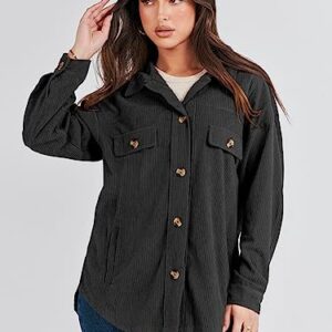 ANRABESS Women Casual Jackets Corduroy Shacket Fall Oversized Button Down Shirts Long Sleeve Casual Loose Cardigan Blouse Coat 1027heise-L