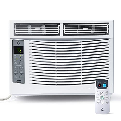 Garvee Window Air Conditioner 6000 BTU, Efficient Cooling Window AC Unit with Remote and App Control, Window-Mounted Room Air Conditioner for Rooms up to 250 Sq.ft, 3 Fan Speeds, Easy Install Kit