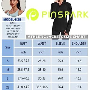 Pinspark Athletic Jackets for Women Full Zip Golf Sport Gym Define Jacket Lightweight Full Zip Running Athletic Jacket with Thumb Holes