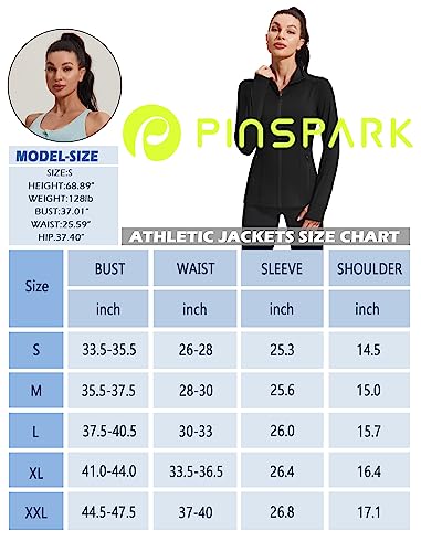 Pinspark Athletic Jackets for Women Full Zip Golf Sport Gym Define Jacket Lightweight Full Zip Running Athletic Jacket with Thumb Holes