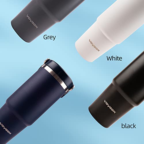 Sleek and Practical Insulated Stainless Steel Water Bottle Iced Coffee Cup for Home or Office - A Thoughtful and Functional Gift Idea - Navy Blue