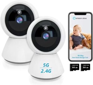 wifi camera indoor security camera 2k 5ghz & 2.4ghz security camera cameras for baby/elder/dog/pet camera with phone app smartphone